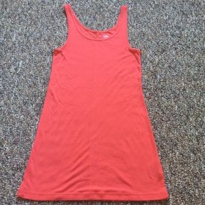 Tank tops: bright salmon orange & light blue